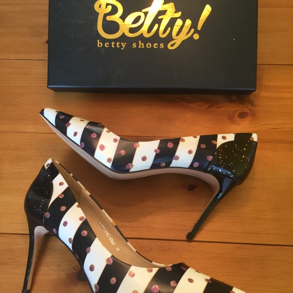 NWT leather heels + violet sprinkle - Picture 4 of 4